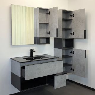 Comforty Шкаф-колонна Франкфурт 40 см бетон светлый 00-00006505